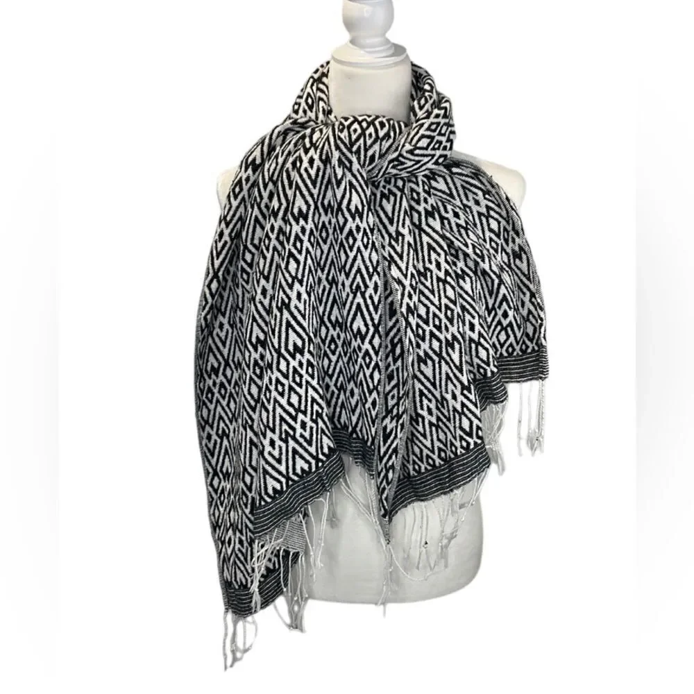 H&M Divided Scarf and Shawl Aztec Design